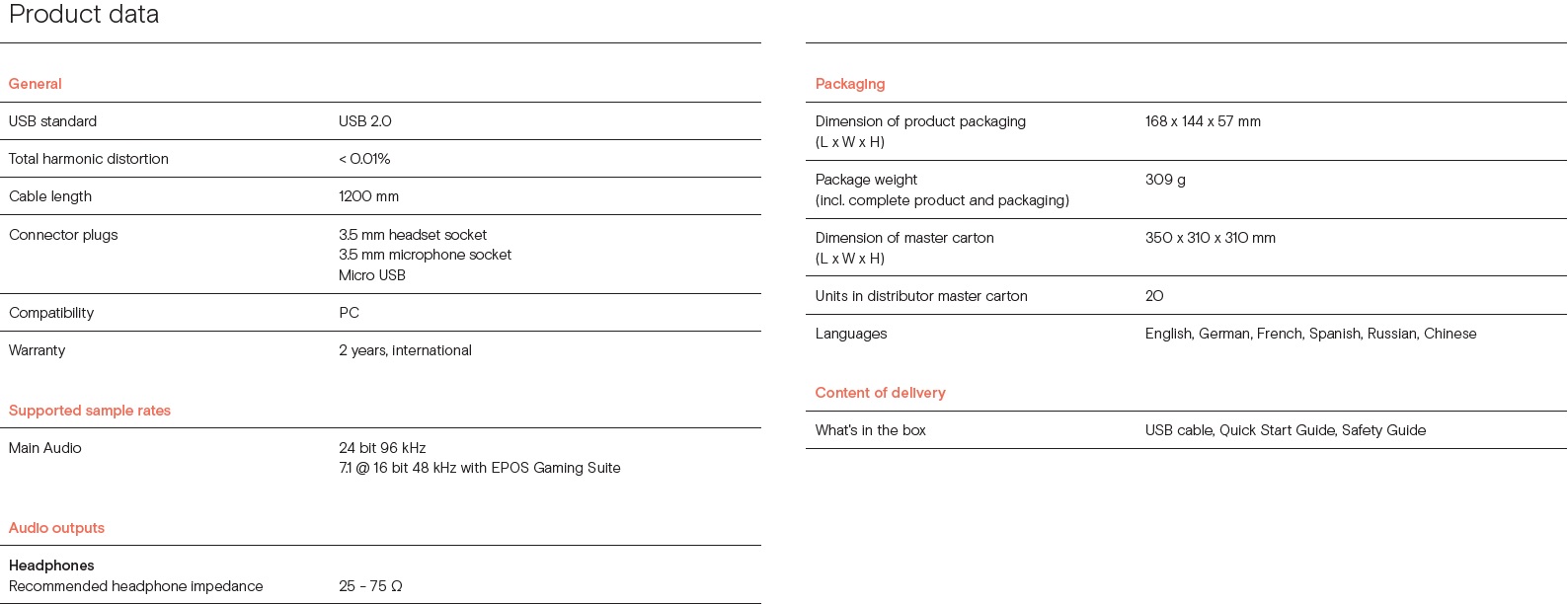 specifiche GSX300 41264